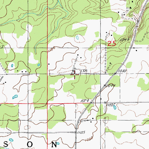 Topographic Map of Mount Zion Church, MO