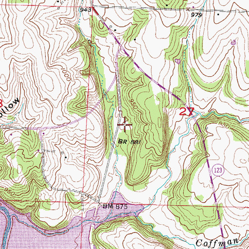Topographic Map of Mount Zion Church, MO