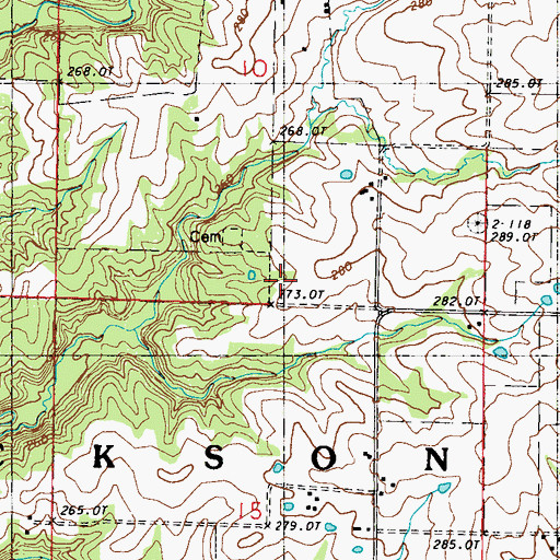Topographic Map of Mount Zion Church (historical), MO