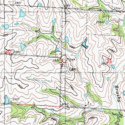 Topographic Map of Mount Zion Church, MO