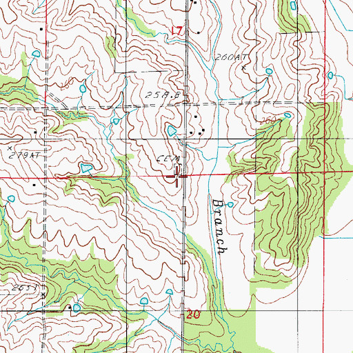 Topographic Map of Mount Zion Church (historical), MO