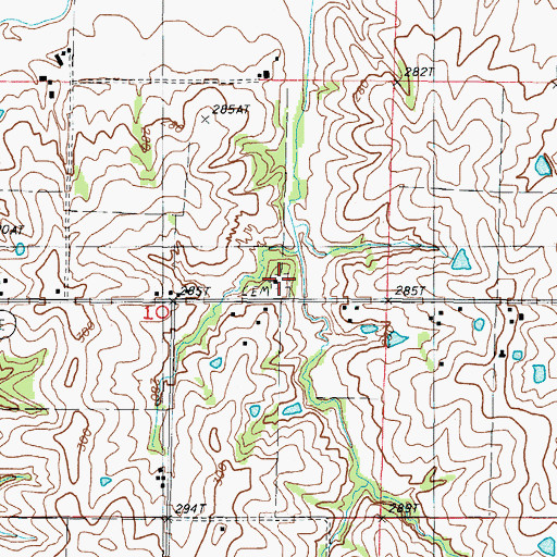 Topographic Map of Mount Zion Church, MO