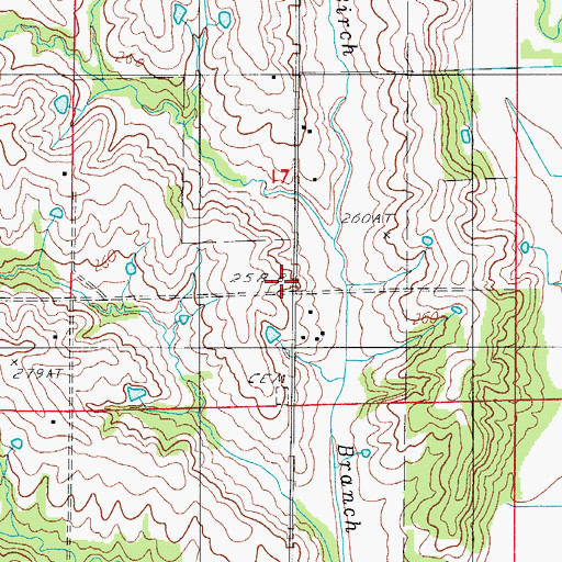 Topographic Map of Mount Zion School (historical), MO