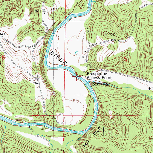 Topographic Map of Mountain Creek, MO
