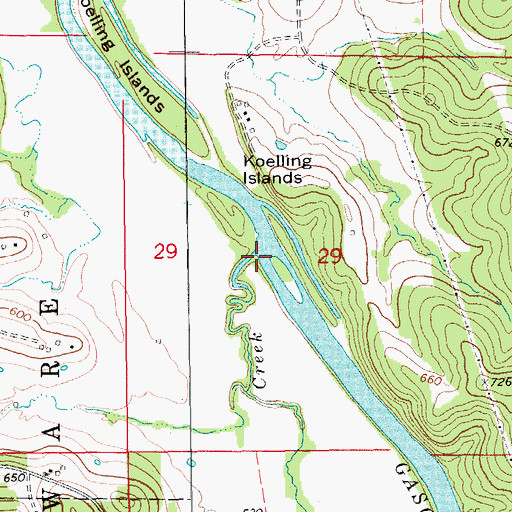 Topographic Map of Mud Creek, MO