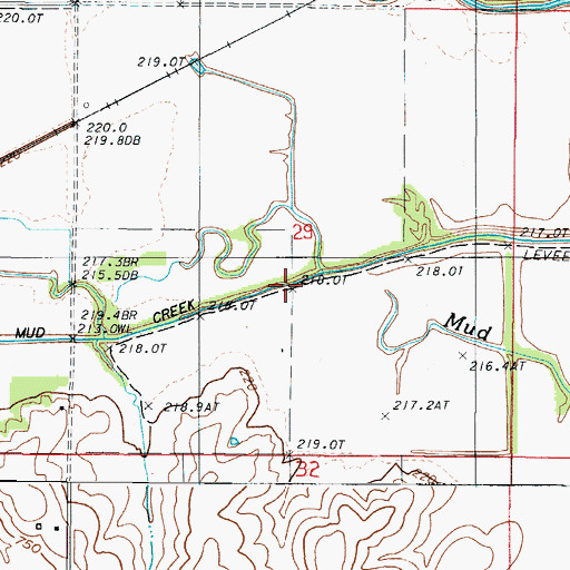 Topographic Map of Mud Creek Drainage Ditch, MO