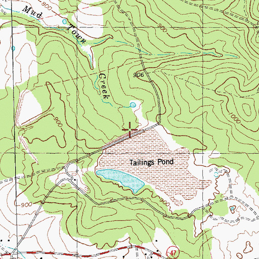 Topographic Map of Mud Town, MO