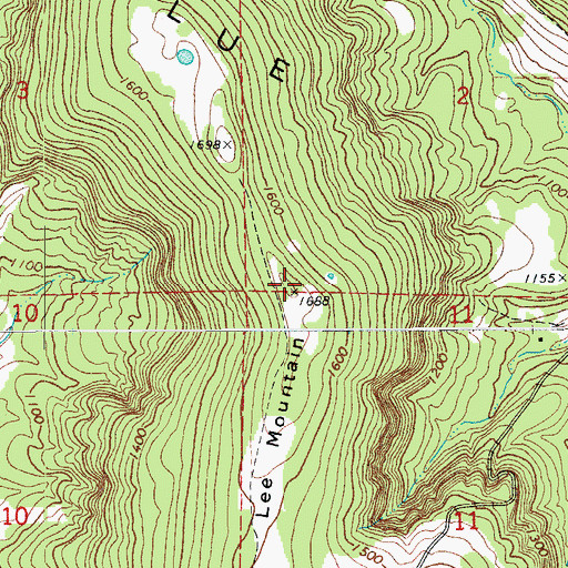 Topographic Map of Lee Mountain, AR