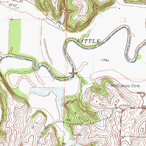 Topographic Map of Muddy Branch, MO