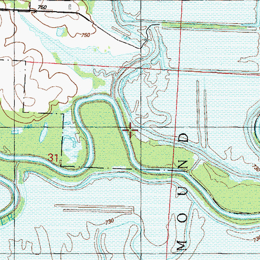 Topographic Map of Muddy Creek, MO