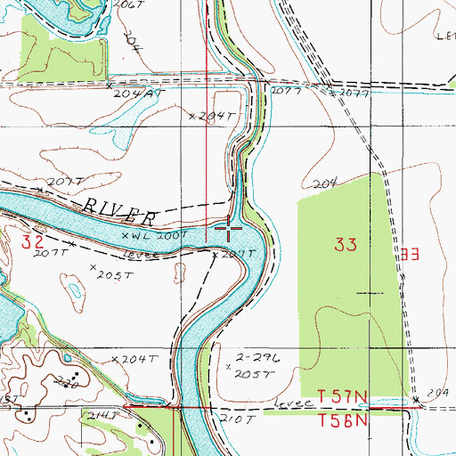 Topographic Map of Muddy Creek, MO