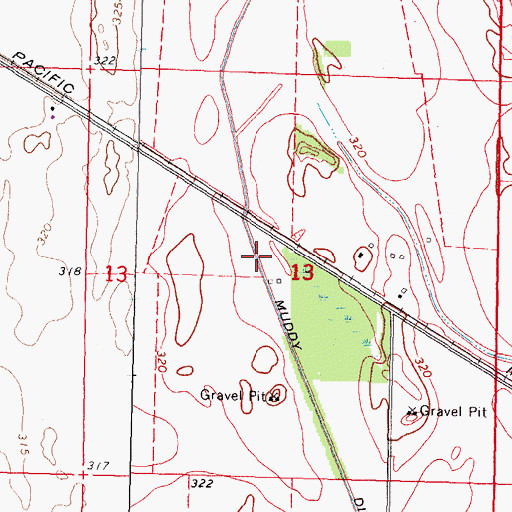 Topographic Map of Muddy Ditch, MO