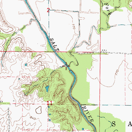 Topographic Map of Muddy Fork, MO