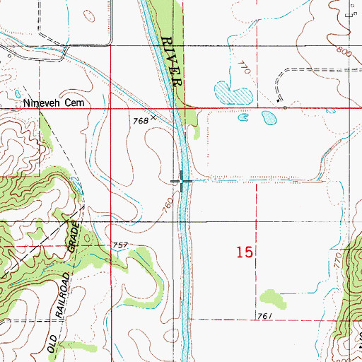 Topographic Map of Mulberry Creek, MO