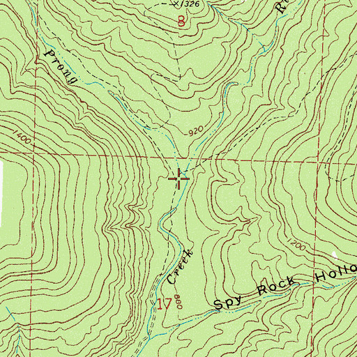 Topographic Map of Left Prong Mountain Creek, AR