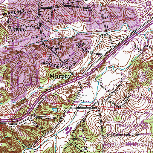 Topographic Map of Murphy, MO