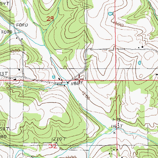 Topographic Map of Murr School, MO