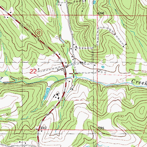 Topographic Map of Murril Branch, MO