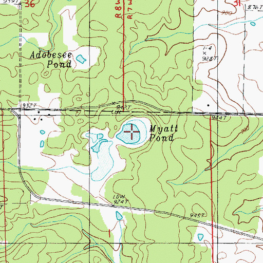 Topographic Map of Myatt Pond, MO