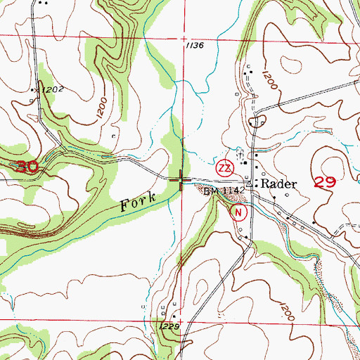 Topographic Map of Myers Branch, MO