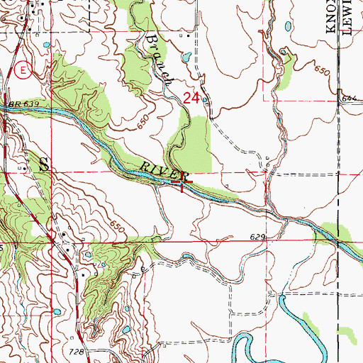 Topographic Map of Myers Branch, MO