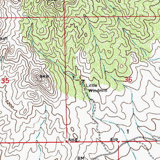 Topographic Map of Little Windmill, AZ