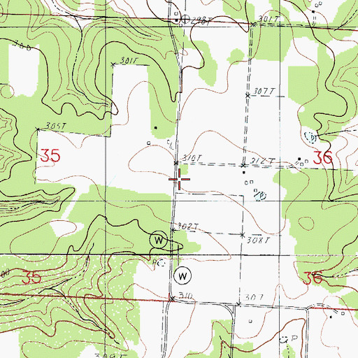 Topographic Map of Myers School (historical), MO