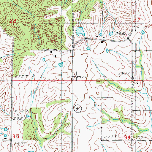 Topographic Map of Myersville School (historical), MO