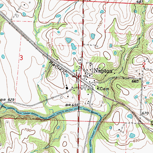 Topographic Map of Napton, MO