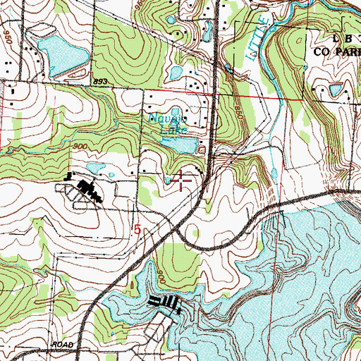 Topographic Map of Narojo Lake, MO