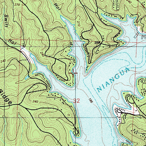Topographic Map of Narrows Hollow, MO