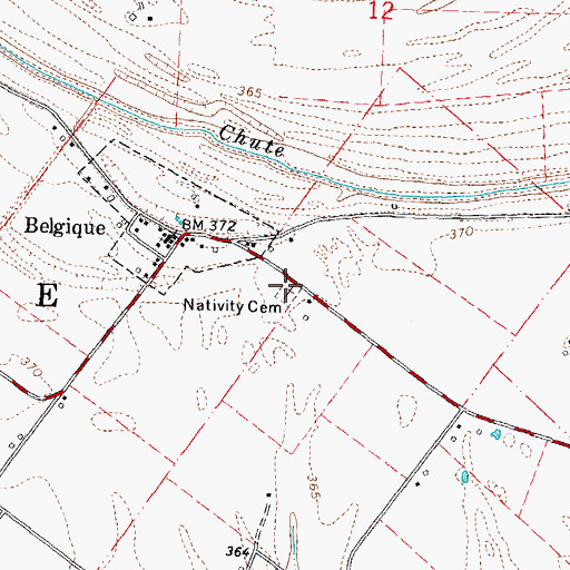 Topographic Map of Nativity Cemetery, MO