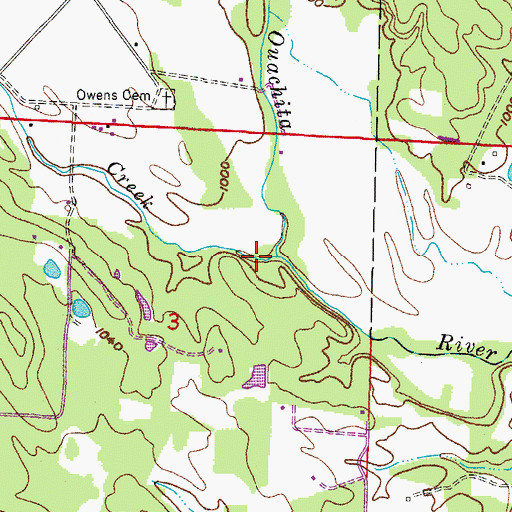 Topographic Map of Lewis Creek, AR
