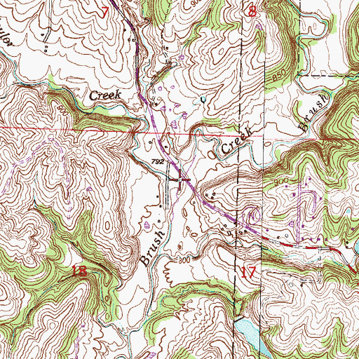 Topographic Map of Naylor Creek, MO