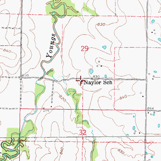 Topographic Map of Naylor School (historical), MO