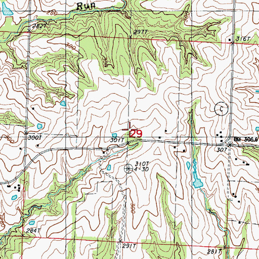 Topographic Map of Needels School (historical), MO