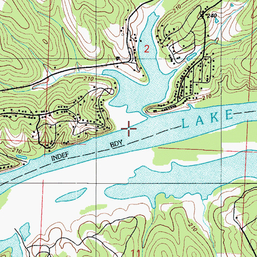 Topographic Map of Negro Creek, MO