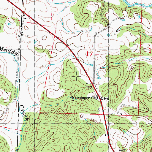 Topographic Map of Neiswanger School (historical), MO