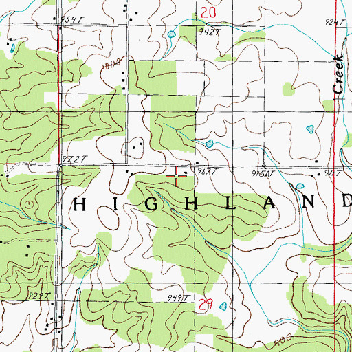 Topographic Map of New Attie School, MO