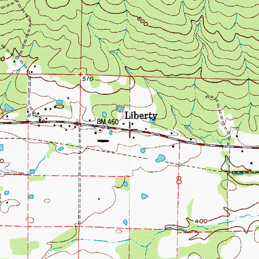 Topographic Map of Liberty, AR