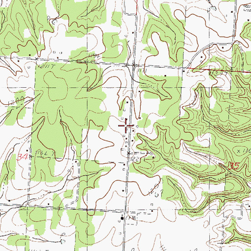 Topographic Map of New Bethel School (historical), MO