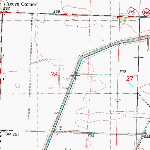 Topographic Map of New Franklin Ditch, MO