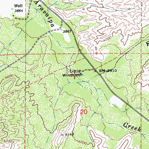 Topographic Map of Little Windmill, AZ
