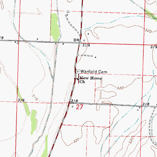 Topographic Map of New Home Church, MO
