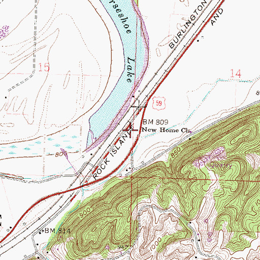 Topographic Map of New Home Church, MO
