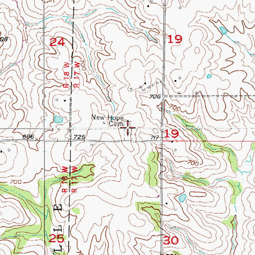 Topographic Map of Hopewell School (historical), MO