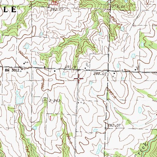 Topographic Map of New Houghton School (historical), MO