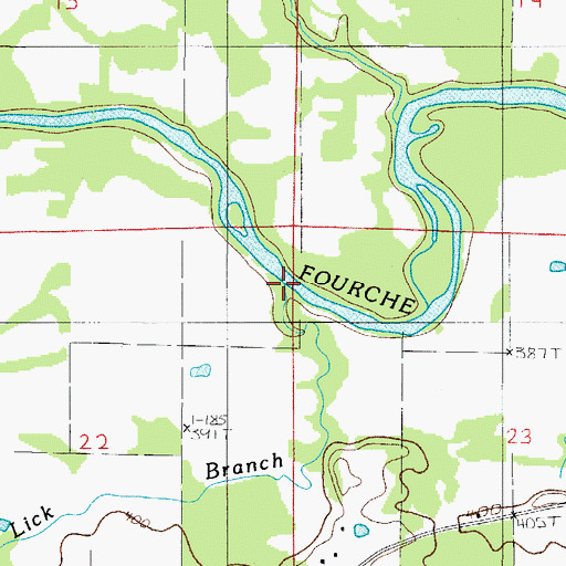 Topographic Map of Lick Branch, AR