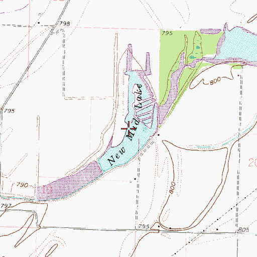 Topographic Map of New Mud Lake, MO