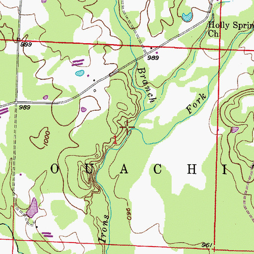 Topographic Map of Lick Branch, AR
